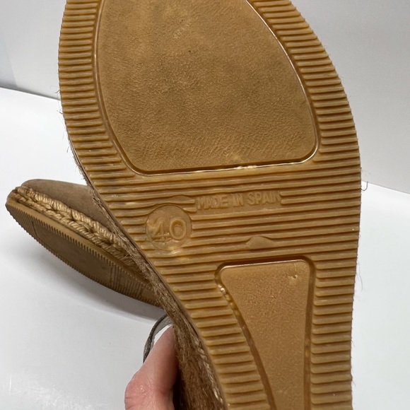 GIAMO ESPADRILLES wedge heels size 40/10 neutral rope wedge tan taupe - Picture 14 of 14